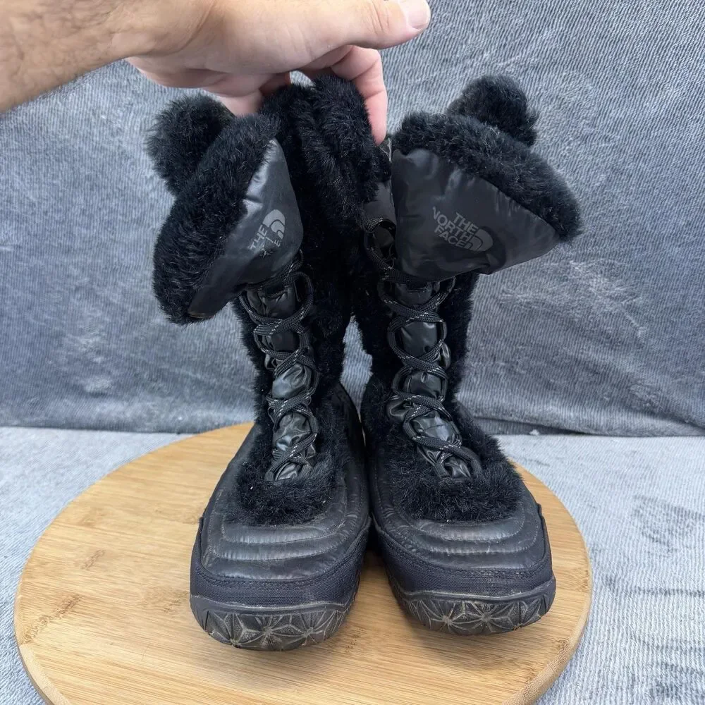 The North Face Boots Womens Size 8 Black Faux Fur Winter Snow APPY FG4 TB1Y